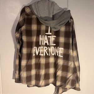 Vintage Flannel “I hate everyone” Size Large